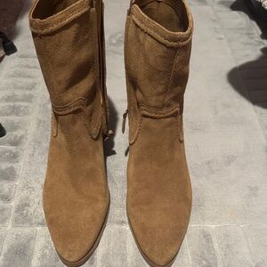 Vince Camuto Tan Suede Ankle Booties
